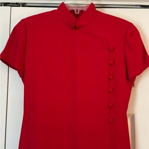 Evan Picone Vibrant Red Evening Dress